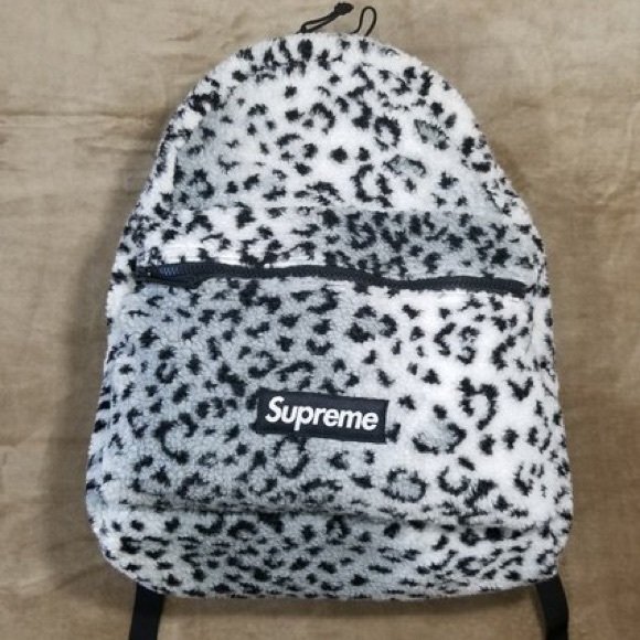 supreme leopard print backpack